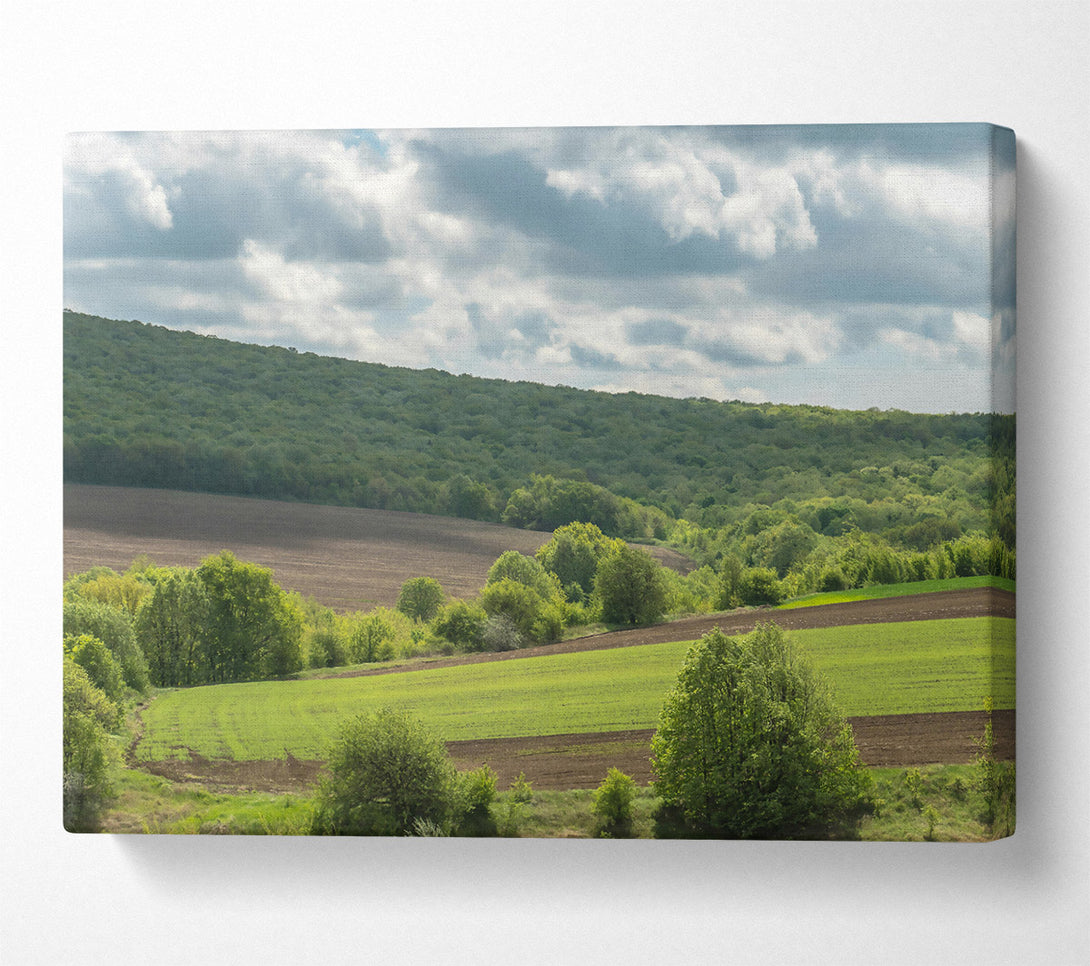  A Canvas Print of Green Hills And Clouds Canvas Wall Art