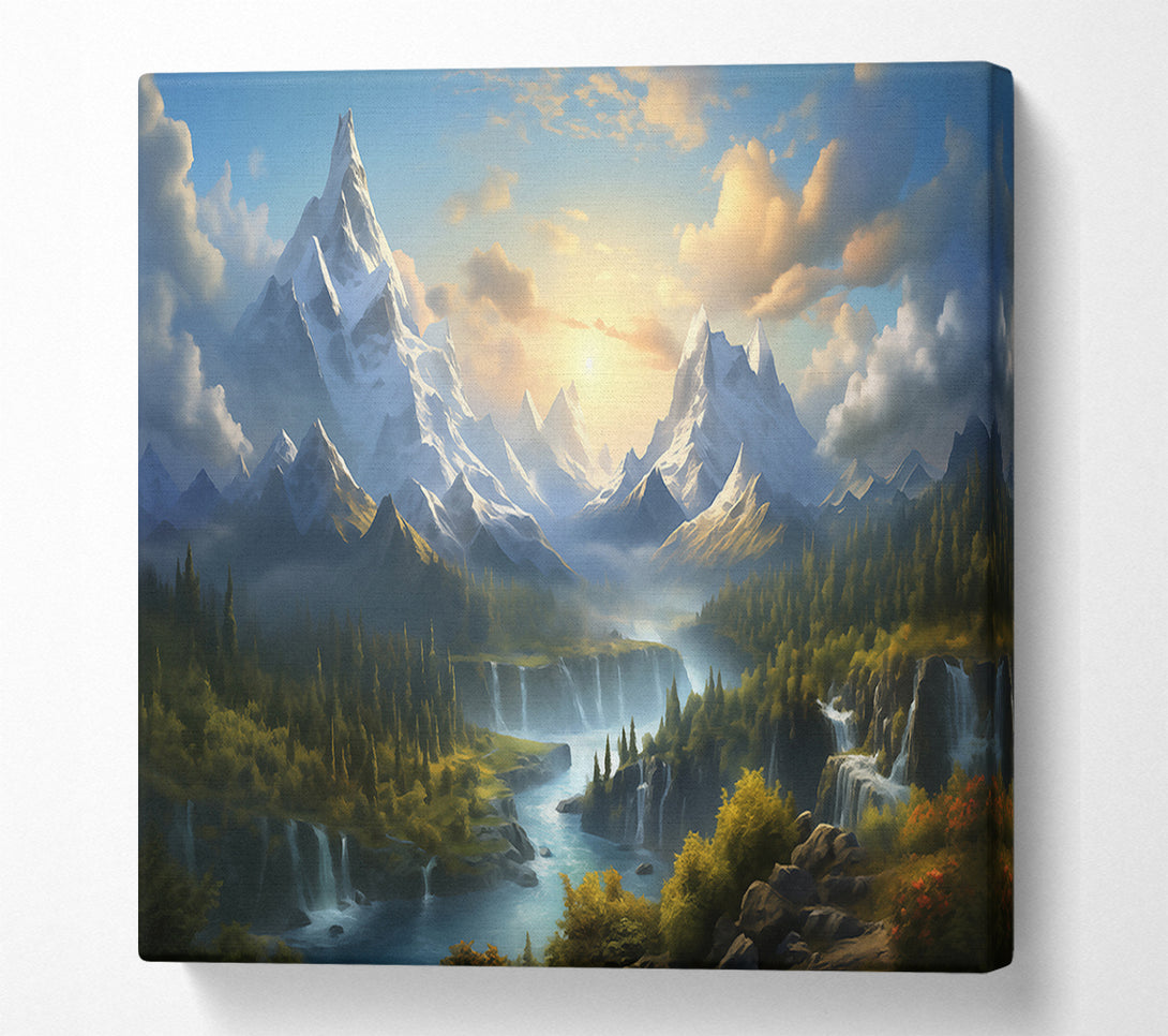  A Canvas Print of White Peaks Valley Canvas Print