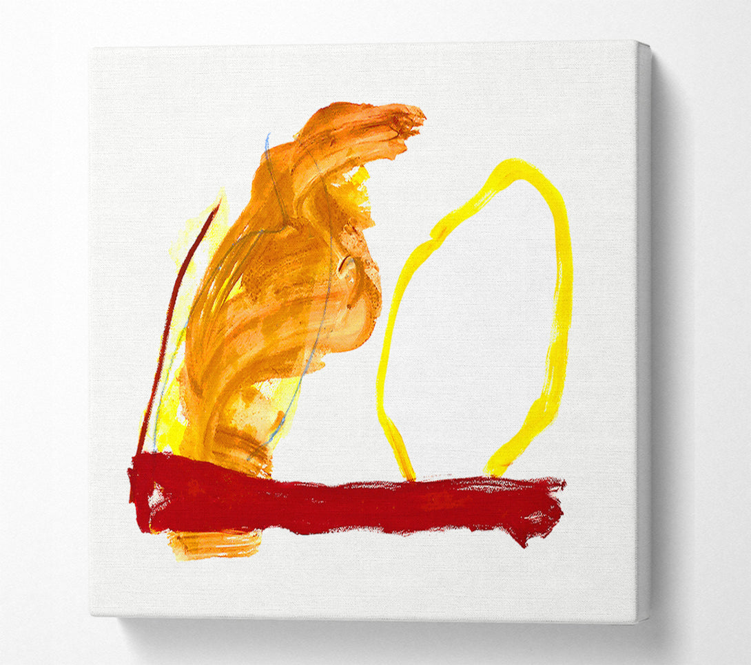  A Canvas Print of Golden Abstract Strokes Canvas Art