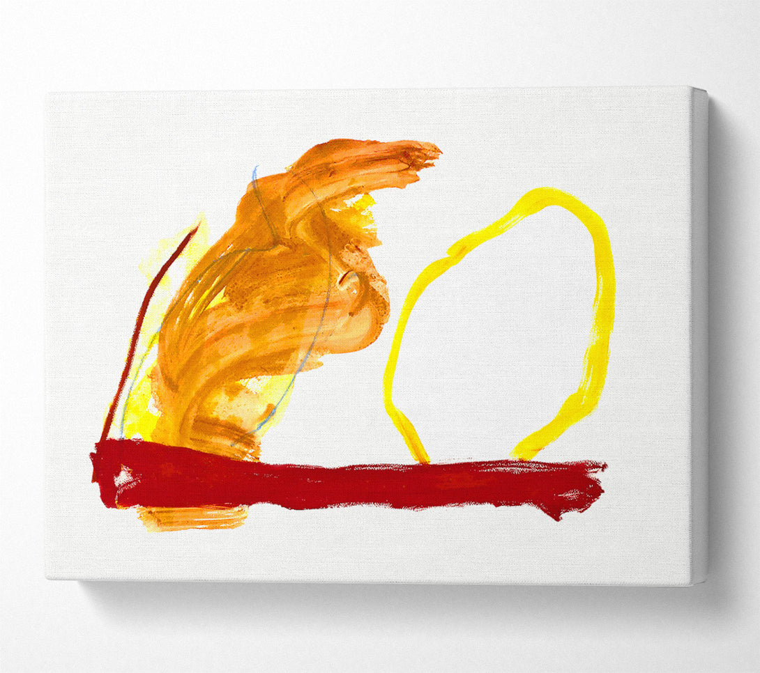  A Canvas Print of Golden Abstract Strokes Canvas Art