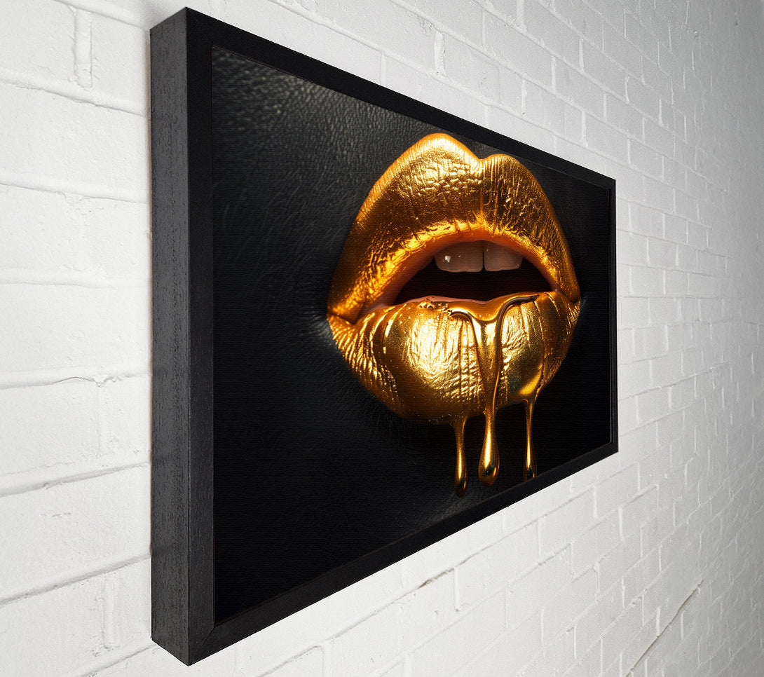  A Canvas Print of Gold Lips Canvas Art
