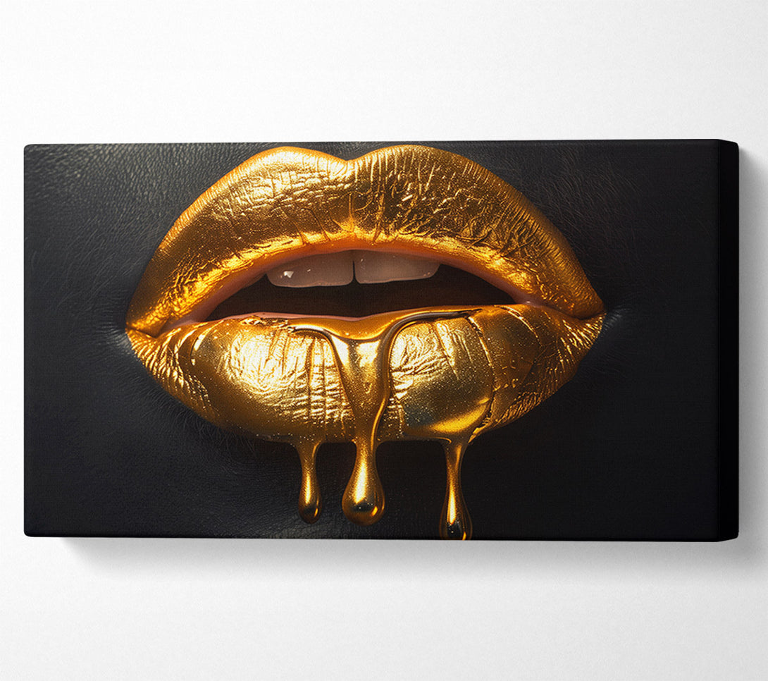  A Canvas Print of Gold Lips Canvas Art
