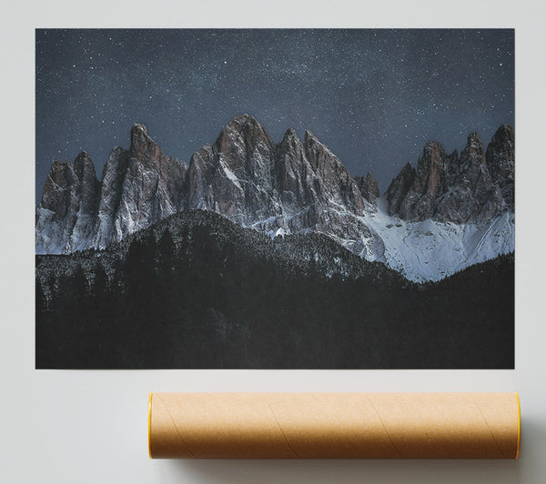 Blue Night Peaks Poster
