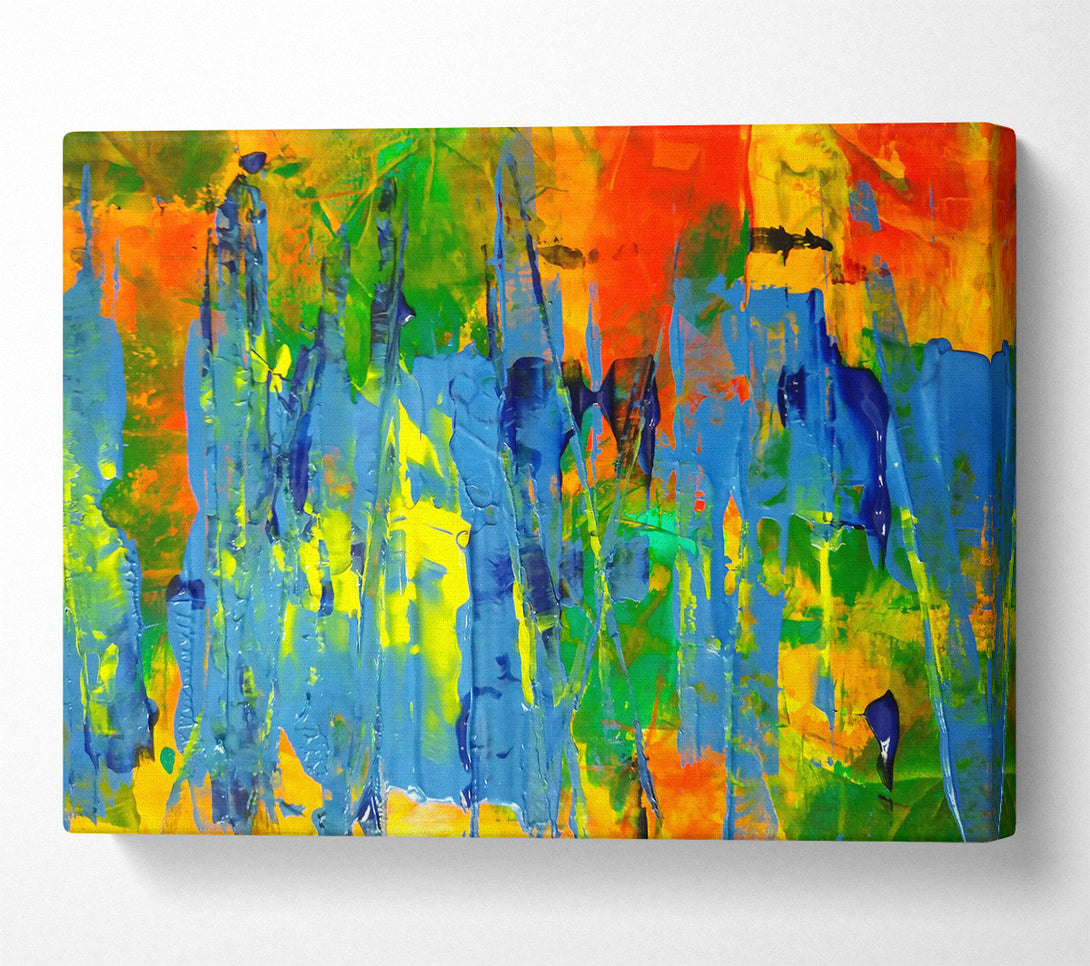  A Canvas Print of Blue Abstract Expressionism Canvas Art