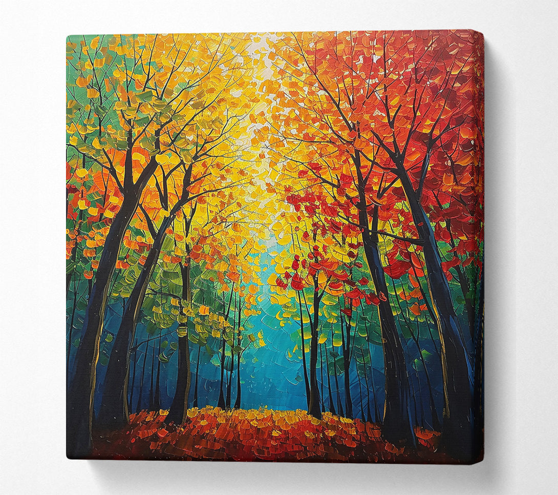  A Canvas Print of Golden Autumn Forest Canvas Wall Art