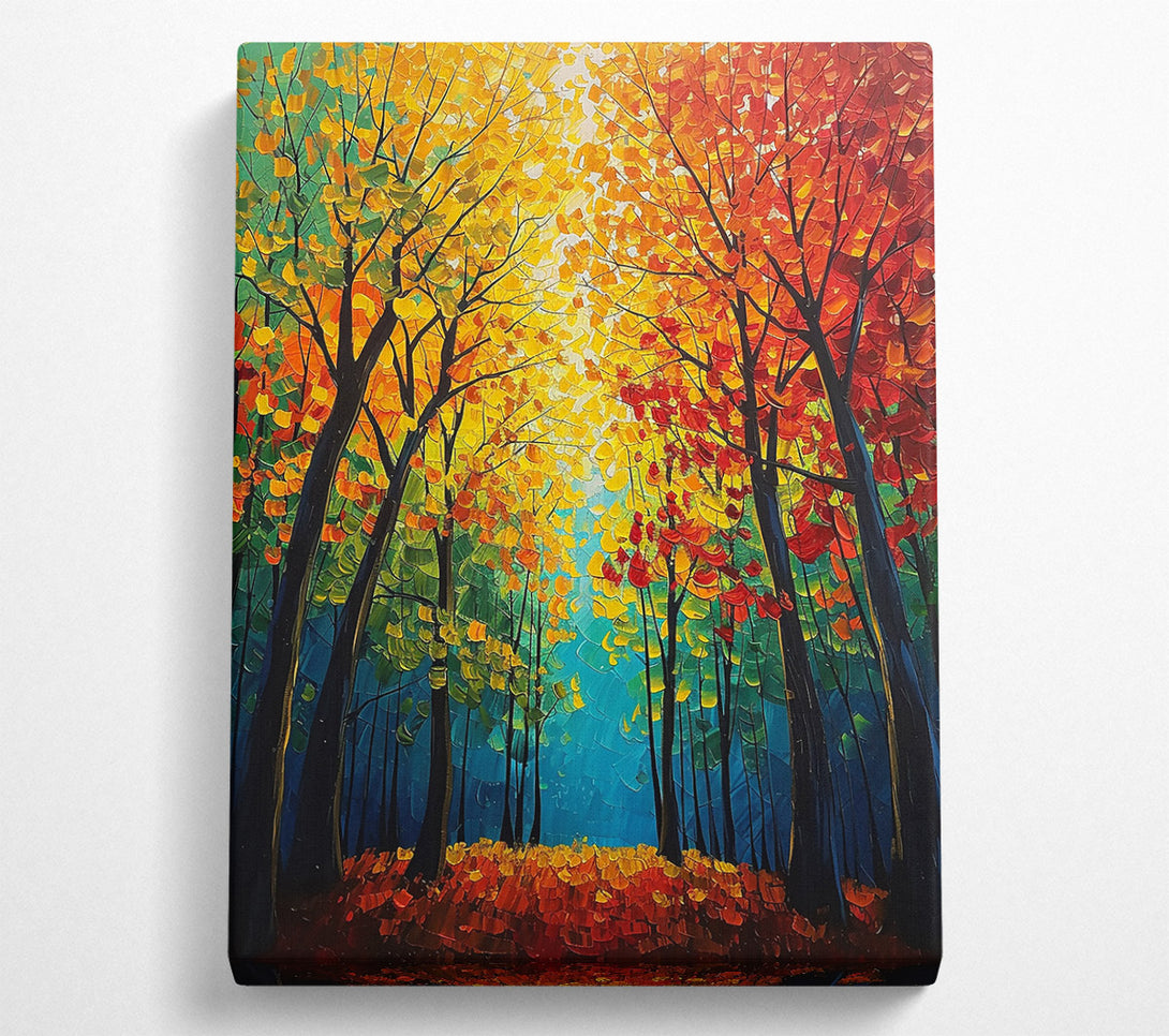  A Canvas Print of Golden Autumn Forest Canvas Wall Art