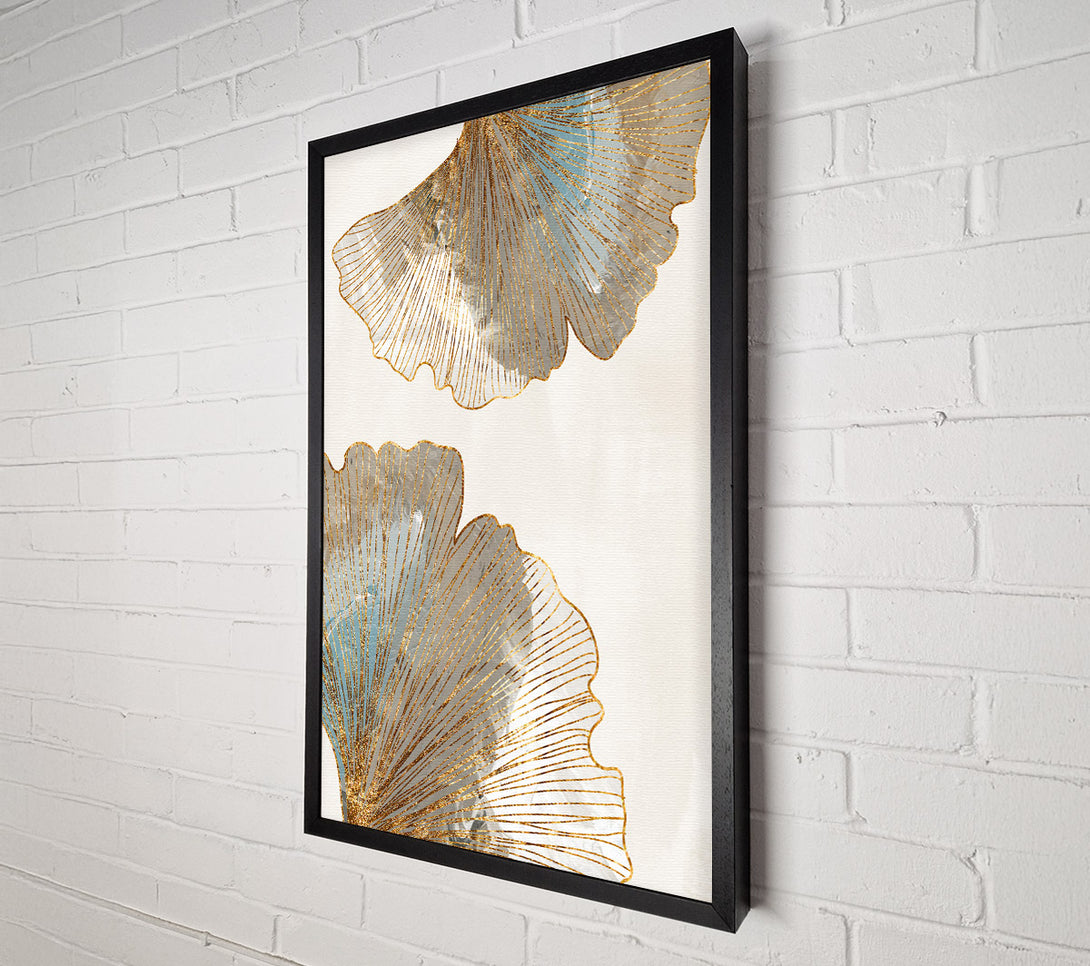  A Canvas Print of Gold Outline Leafs Canvas Art