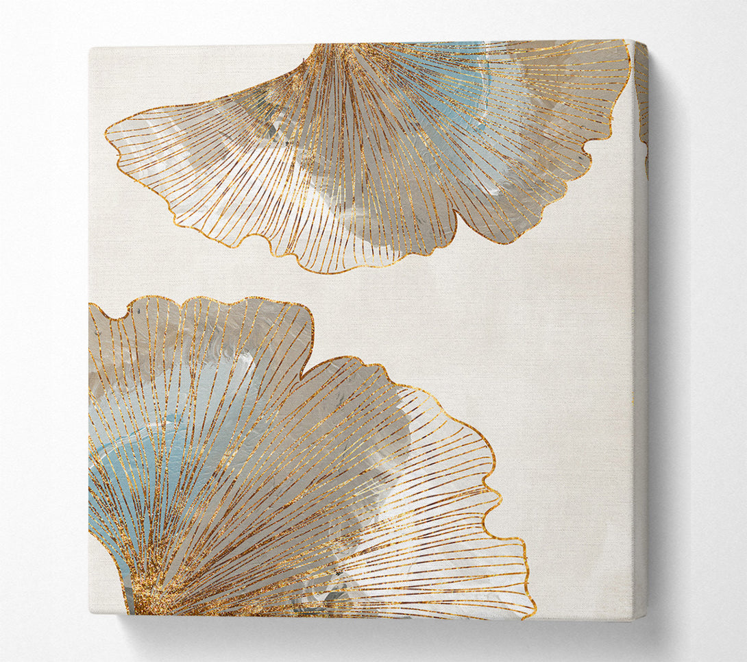  A Canvas Print of Gold Outline Leafs Canvas Art