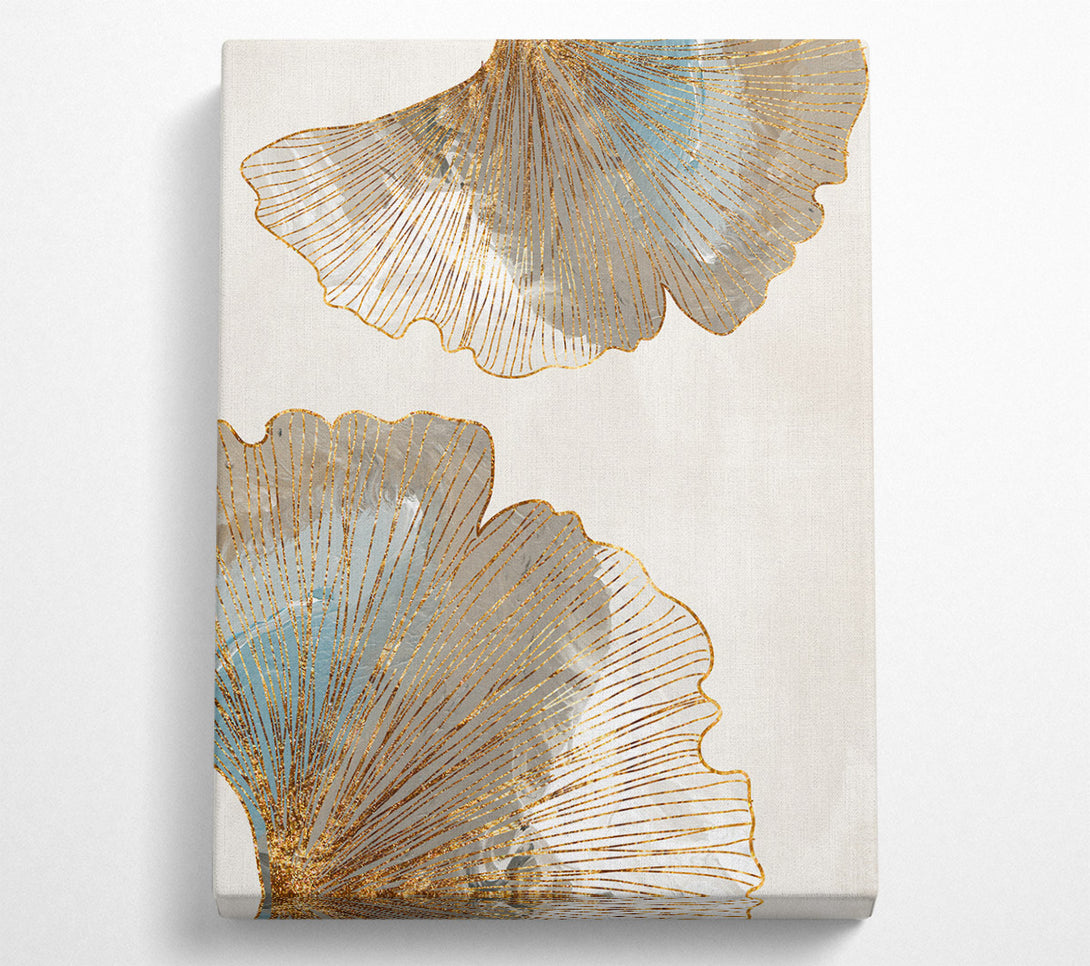  A Canvas Print of Gold Outline Leafs Canvas Art