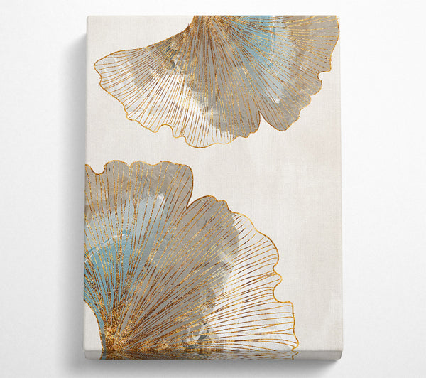  A Canvas Print of Gold Outline Leafs Canvas Art