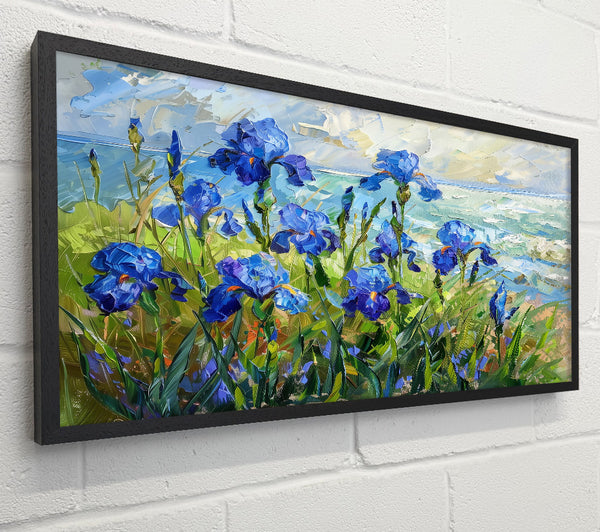 Azure Irises By The Sea