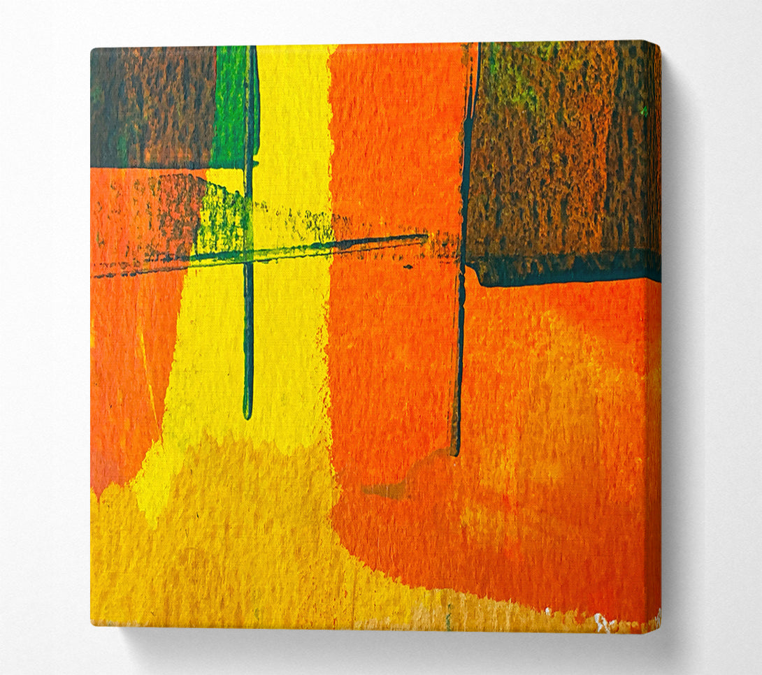  A Canvas Print of Orange Abstract Lines Canvas Print