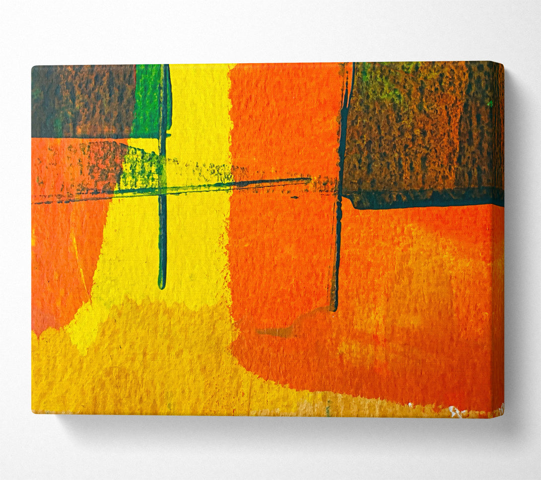  A Canvas Print of Orange Abstract Lines Canvas Print