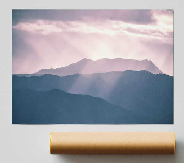 Lavender Mountain Light Poster