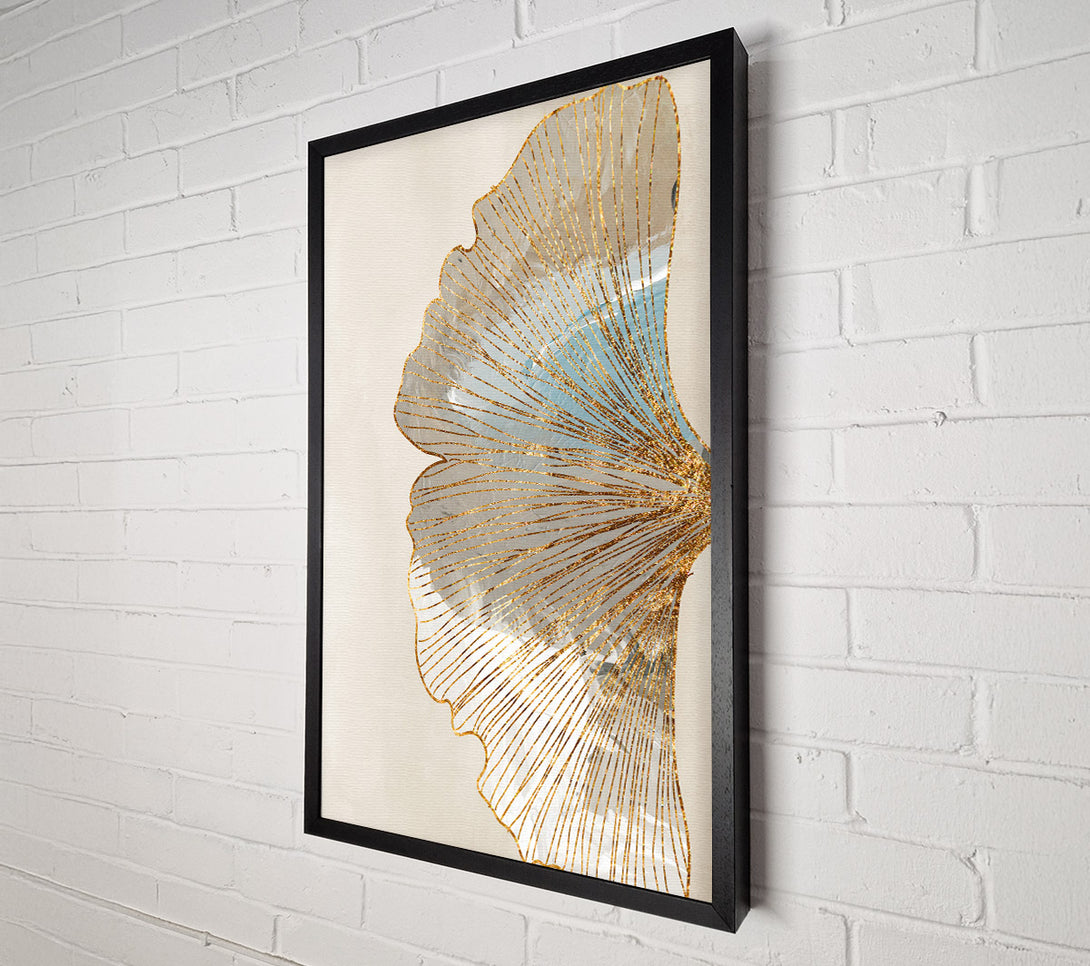  A Canvas Print of Gold Outlined Leaf Canvas Wall Art