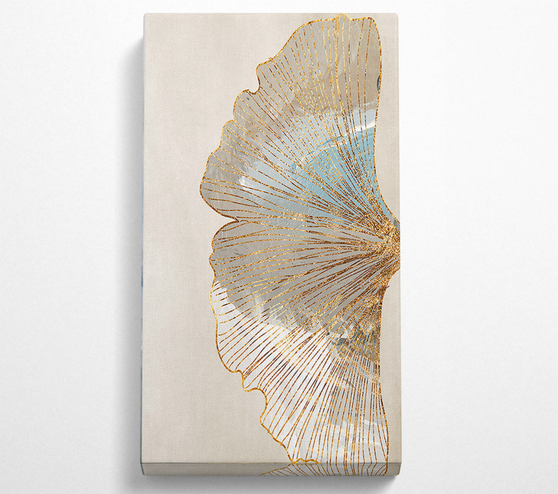  A Canvas Print of Gold Outlined Leaf Canvas Wall Art