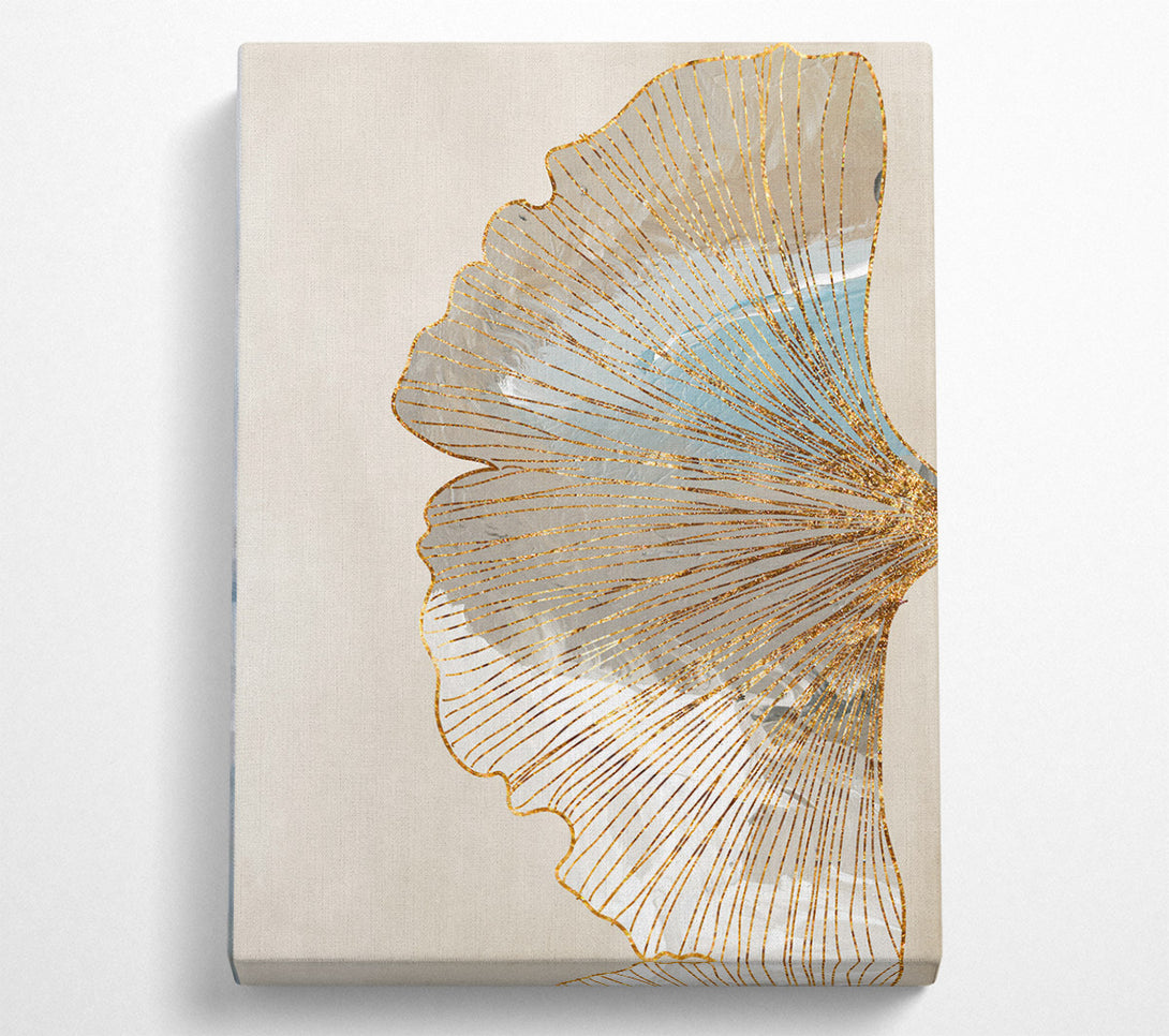  A Canvas Print of Gold Outlined Leaf Canvas Wall Art