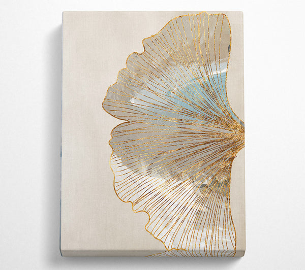  A Canvas Print of Gold Outlined Leaf Canvas Wall Art