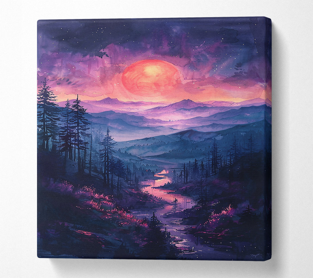  A Canvas Print of Crimson Mountain Dreams Canvas Wall Art