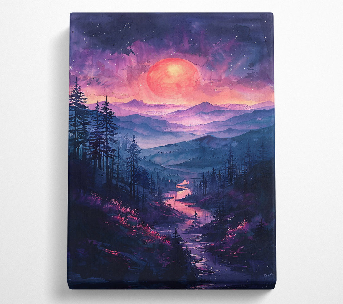  A Canvas Print of Crimson Mountain Dreams Canvas Wall Art