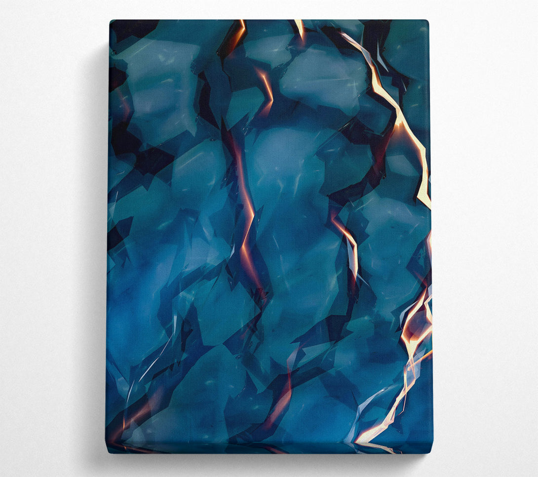  A Canvas Print of Azure Crackling Abstract Canvas Print