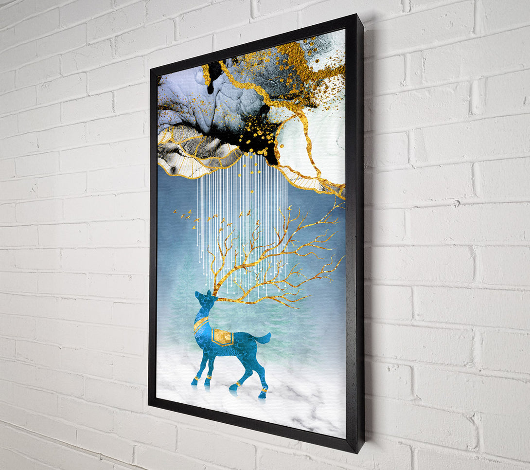  A Canvas Print of Gold Reindeer Canvas Wall Art