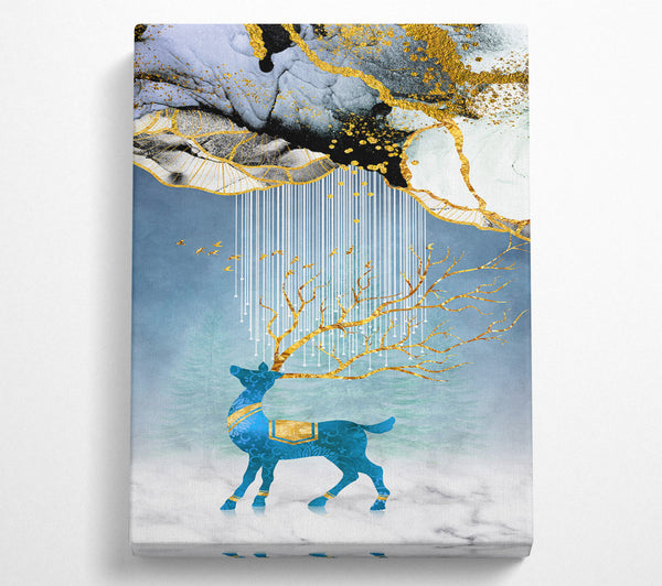  A Canvas Print of Gold Reindeer Canvas Wall Art