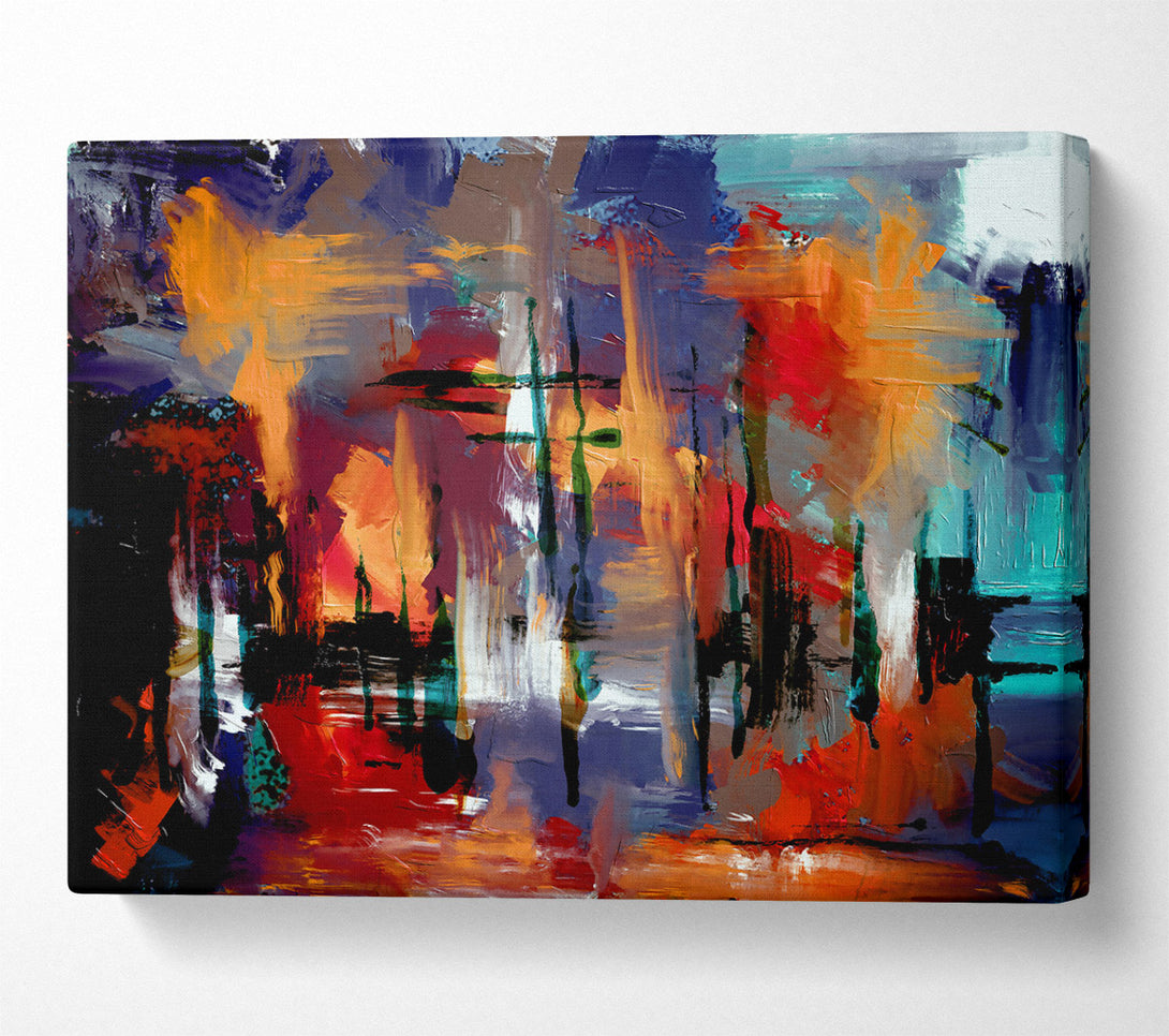  A Canvas Print of Crimson Abstract Expressionism Canvas Print