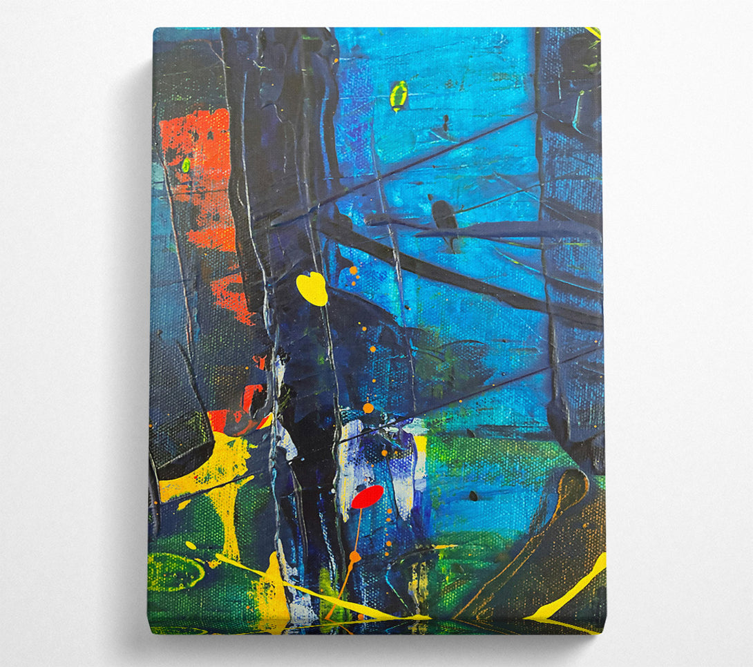  A Canvas Print of Blue Abstract Expressionism Canvas Art