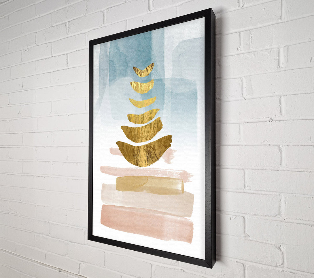  A Canvas Print of Gold Shapes With Colour Canvas Art