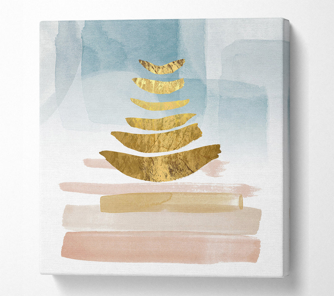  A Canvas Print of Gold Shapes With Colour Canvas Art