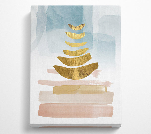  A Canvas Print of Gold Shapes With Colour Canvas Art