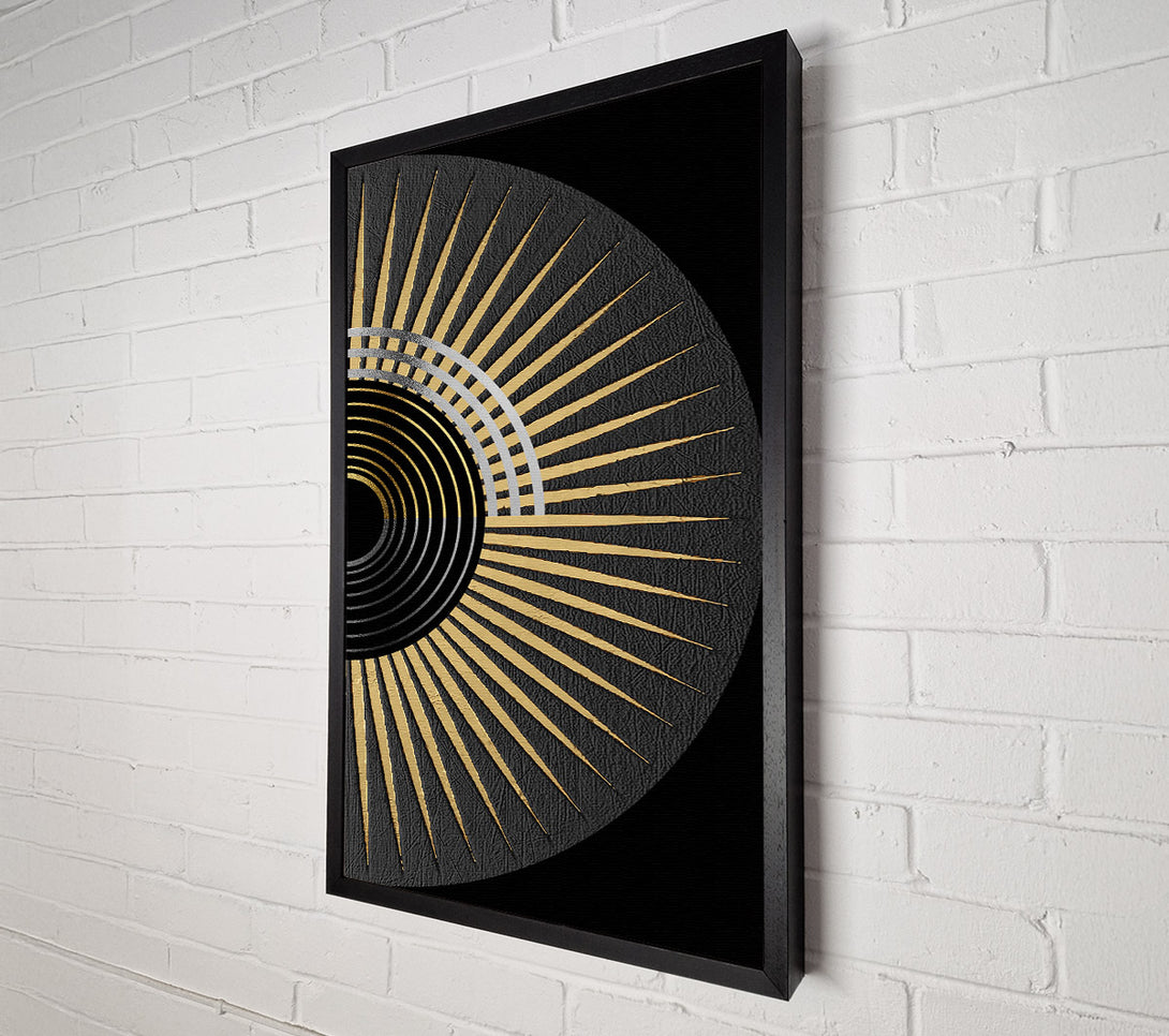  A Canvas Print of Gold Spikes In Grey Circle Canvas Print