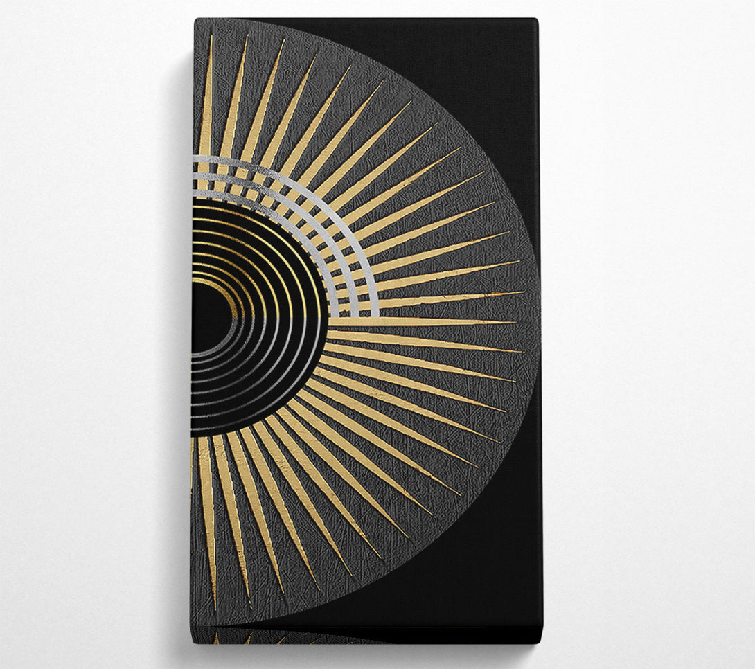  A Canvas Print of Gold Spikes In Grey Circle Canvas Print