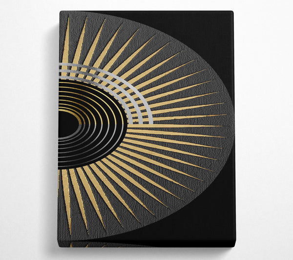  A Canvas Print of Gold Spikes In Grey Circle Canvas Print