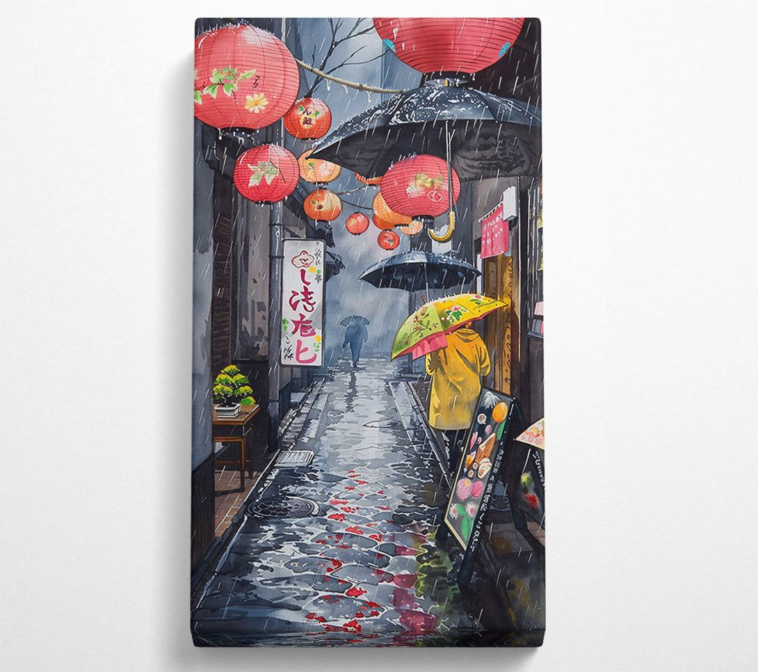  A Canvas Print of Red Lanterns In The Rain Canvas Print