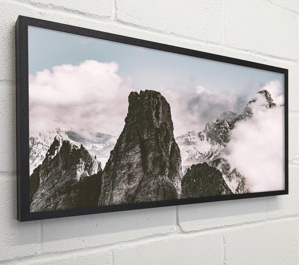 White Peaks In Grey