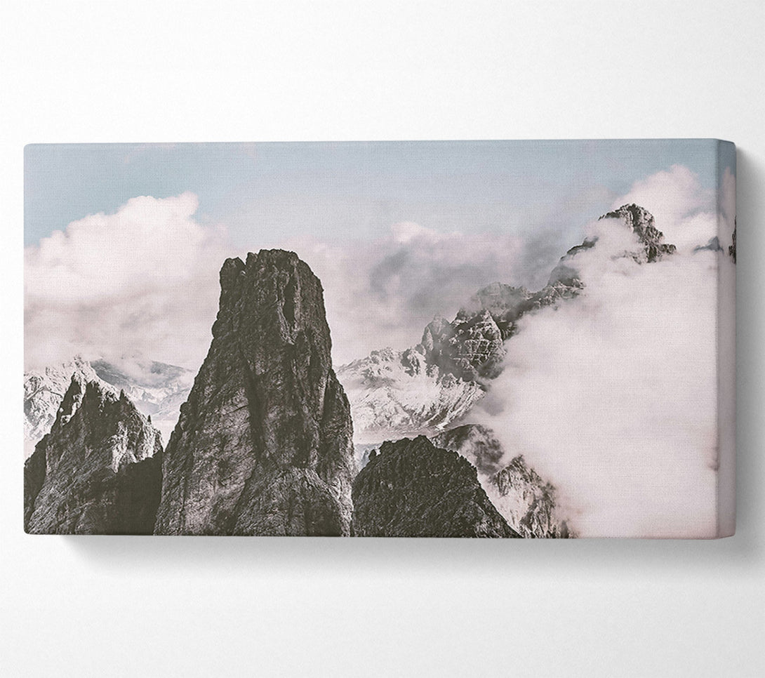  A Canvas Print of White Peaks In Grey Canvas Wall Art