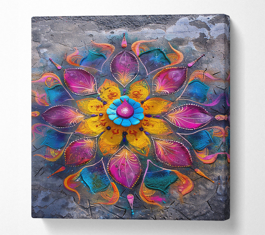  A Canvas Print of Golden Mandala Bloom Canvas Print