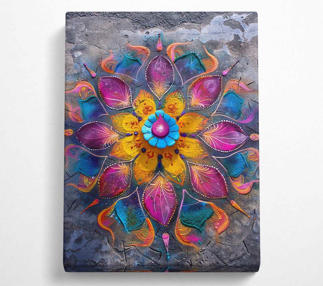  A Canvas Print of Golden Mandala Bloom Canvas Print