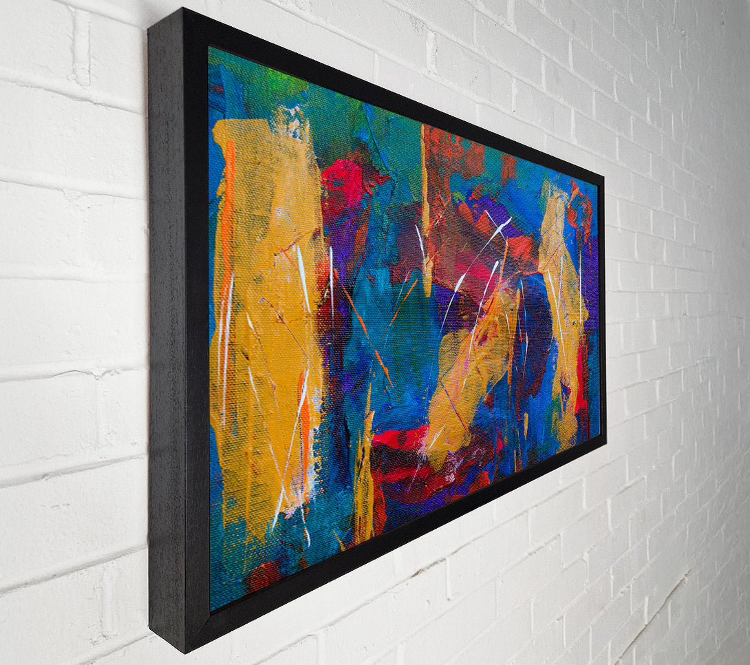  A Canvas Print of Golden Blue Abstract Canvas Print