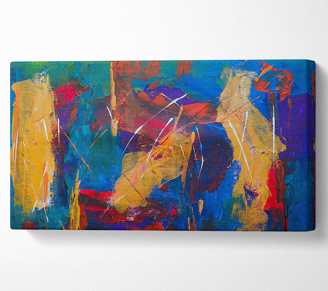  A Canvas Print of Golden Blue Abstract Canvas Print