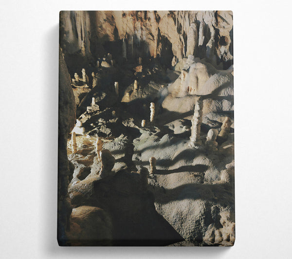  A Canvas Print of Gray Cave Formations Canvas Art
