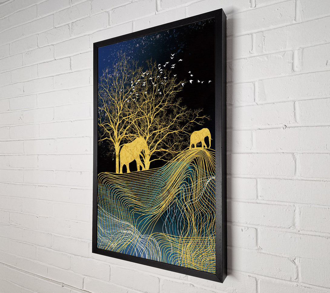  A Canvas Print of Gold Stag Grazing Canvas Wall Art