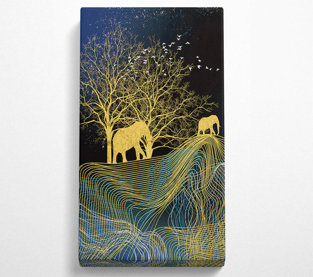  A Canvas Print of Gold Stag Grazing Canvas Wall Art