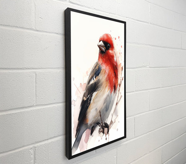 Crimson Watercolor Bird