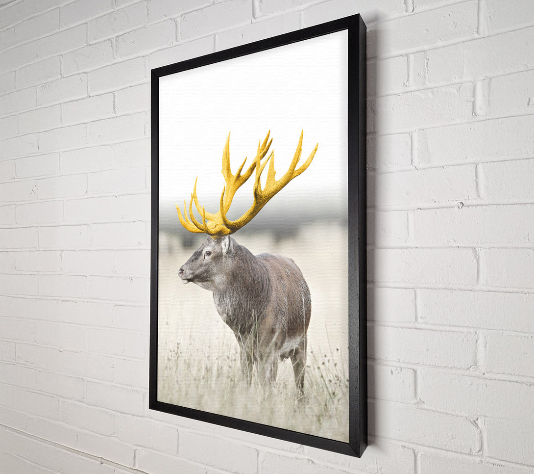  A Canvas Print of Gold Stag Looking Canvas Art