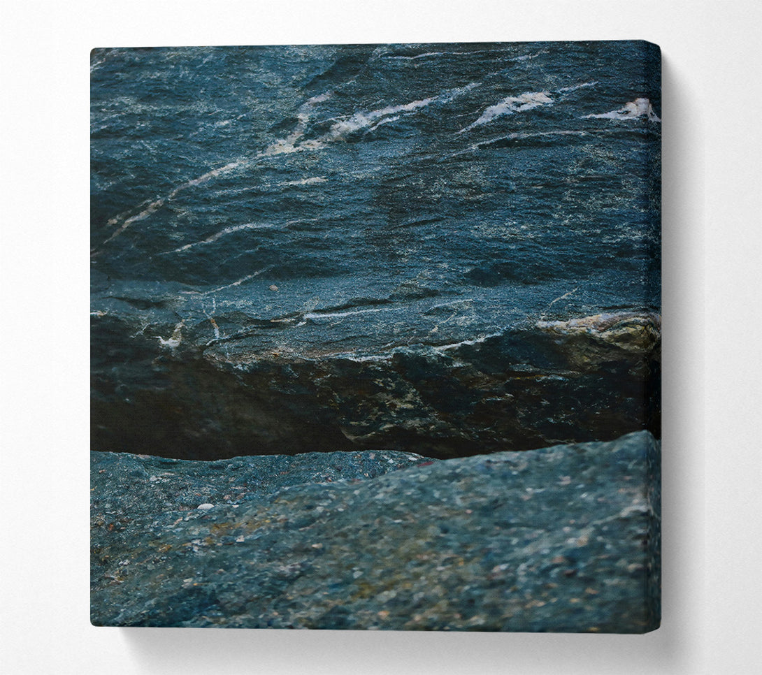  A Canvas Print of Teal Stone Veins Canvas Print