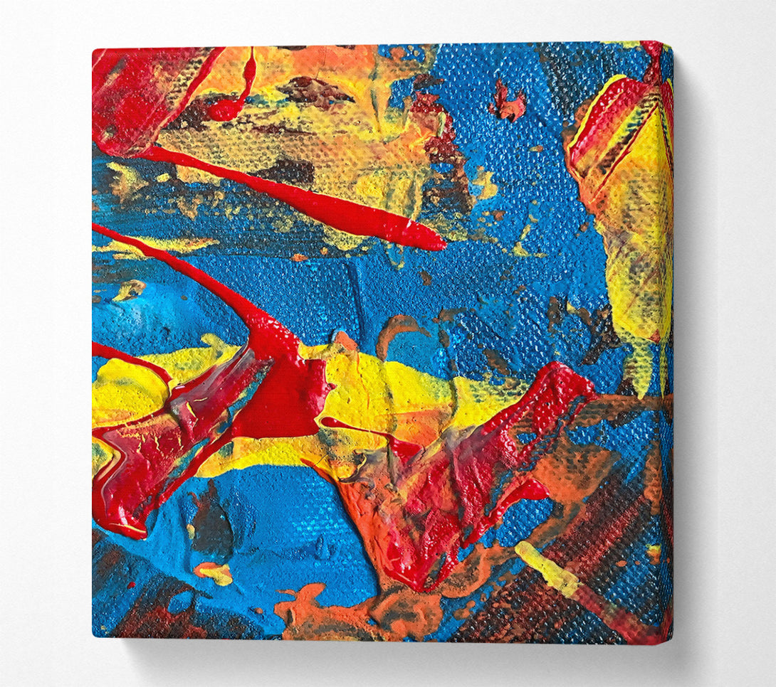  A Canvas Print of Blue Abstract Drips Canvas Wall Art