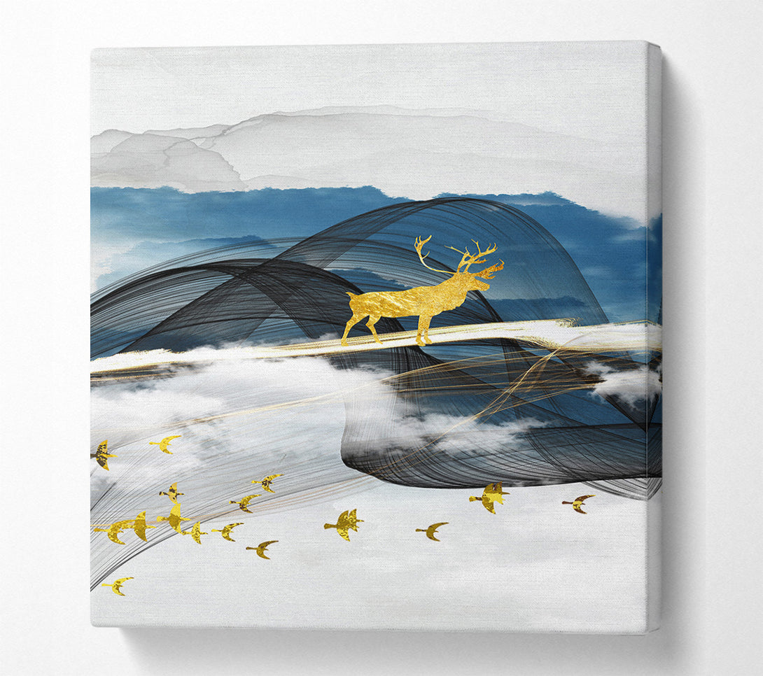 A Canvas Print of Gold Stag Standing Canvas Art
